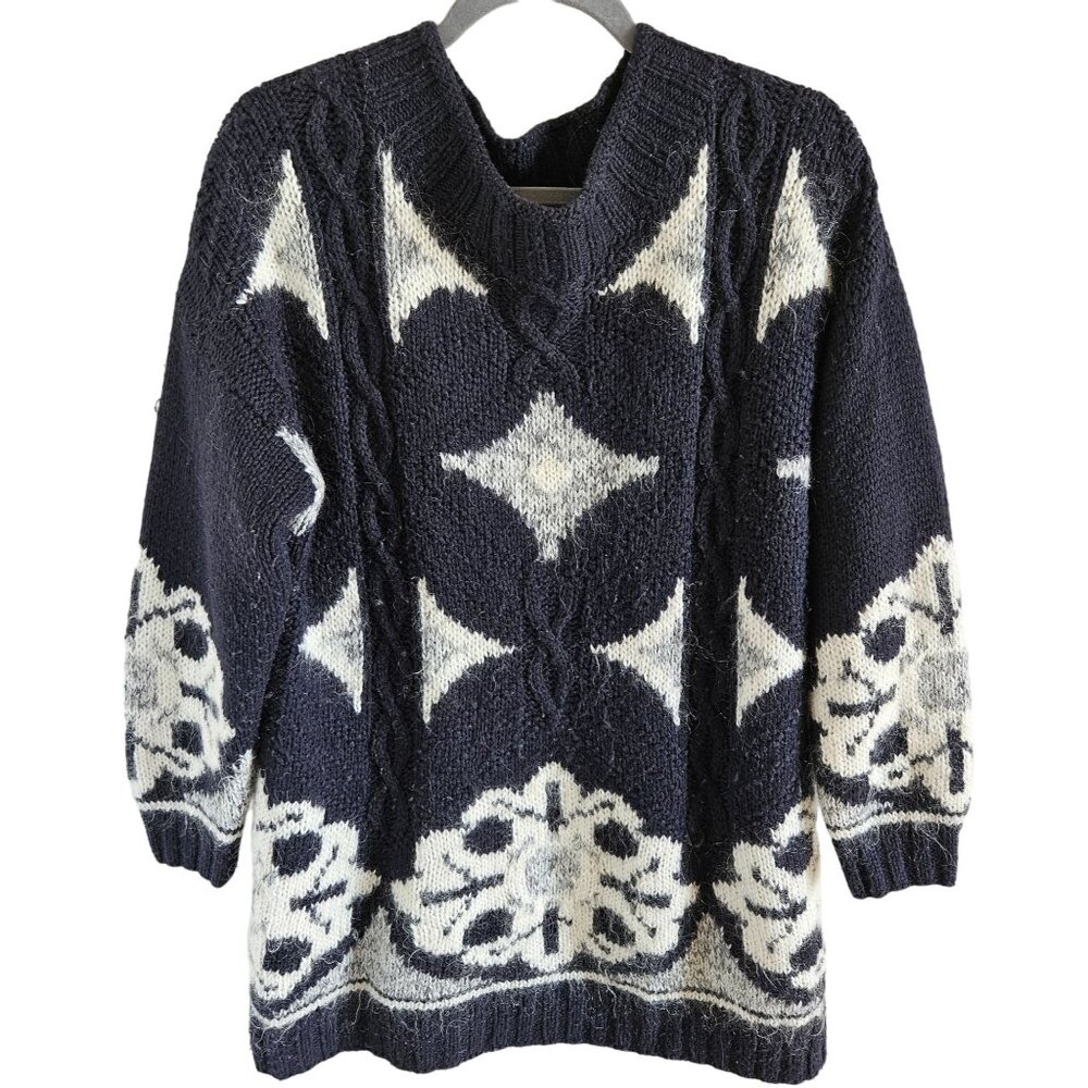 Forenza Woman Size M Oversized Tunic Sweater Wool Mohair Acrylic Blend Chunky